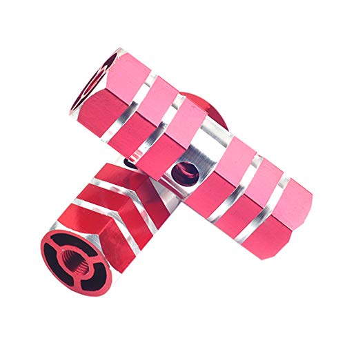 Transer- 1 Pair Aluminum Alloy Foot Pegs, Antislip Cylinder Mountain Standing Axle Foot Peg for BMX Bikes Bicycles (Red)