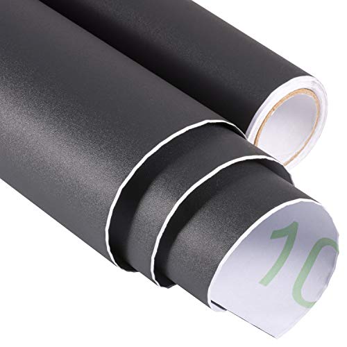 Peel and Stick Solid Color Black Wallpaper 24" by 393" by SUNCOLOR (Black) Pricepulse