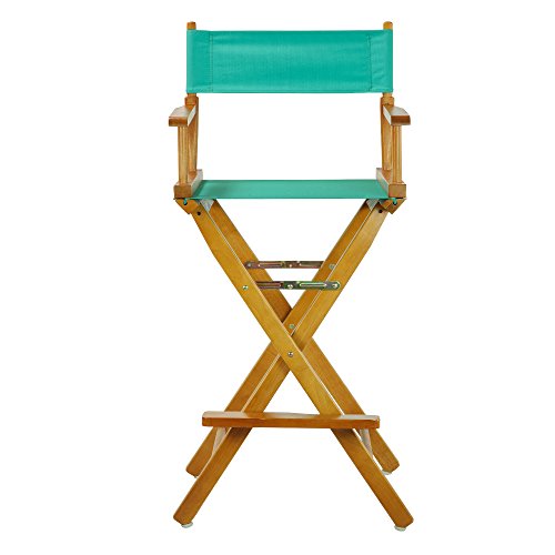Casual Home 30" Director's Chair Honey Oak Frame-with Teal Canvas, Bar Height