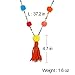LUREME Women's Bohemian Handmade Colorful Pom Pom Long Beaded Chain Tassel Necklace (nl005629)