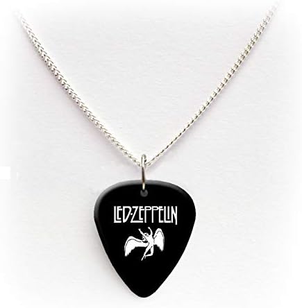 Led/Zeppelin Guitar pick plectrum logo Necklace 24"BW