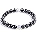 Top Plaza Unisex 8mm Agate Opalite Tiger Eye's Stone Beaded Bracelet, Healing Energy Balance Beads, 6-7 Inches(Pack of 3)