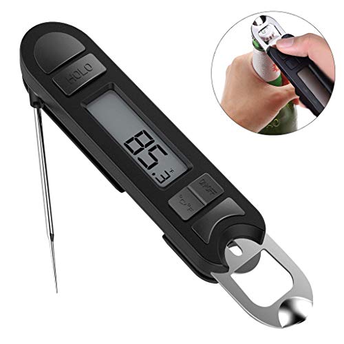JDgoods Digital Instant Read Meat Thermometer with Super Long Folding Probe Calibration Function for Kitchen Cooking Food Candy, BBQ Grill, Smokers, Milk, Yogurt, Jam