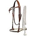 Showman Leather Futurity Knot Rawhide Core Show Bosal w/Mecate Reins