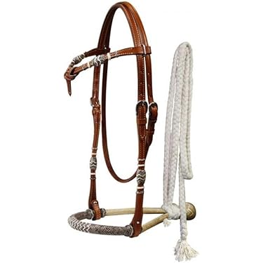 Bride Bosal Une Oreille En Cuir Brut - Idéal Pour Ranch, Entraînement Ou Spectacle