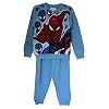 Marvel’s Spider-man katoen pyjamashirt, pyjama met lange mouwen, omgeslagen mouwen, loungewear voor jongens