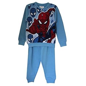 Marvel’s Spider-man katoen pyjamashirt, pyjama met lange mouwen, omgeslagen mouwen, loungewear voor jongens