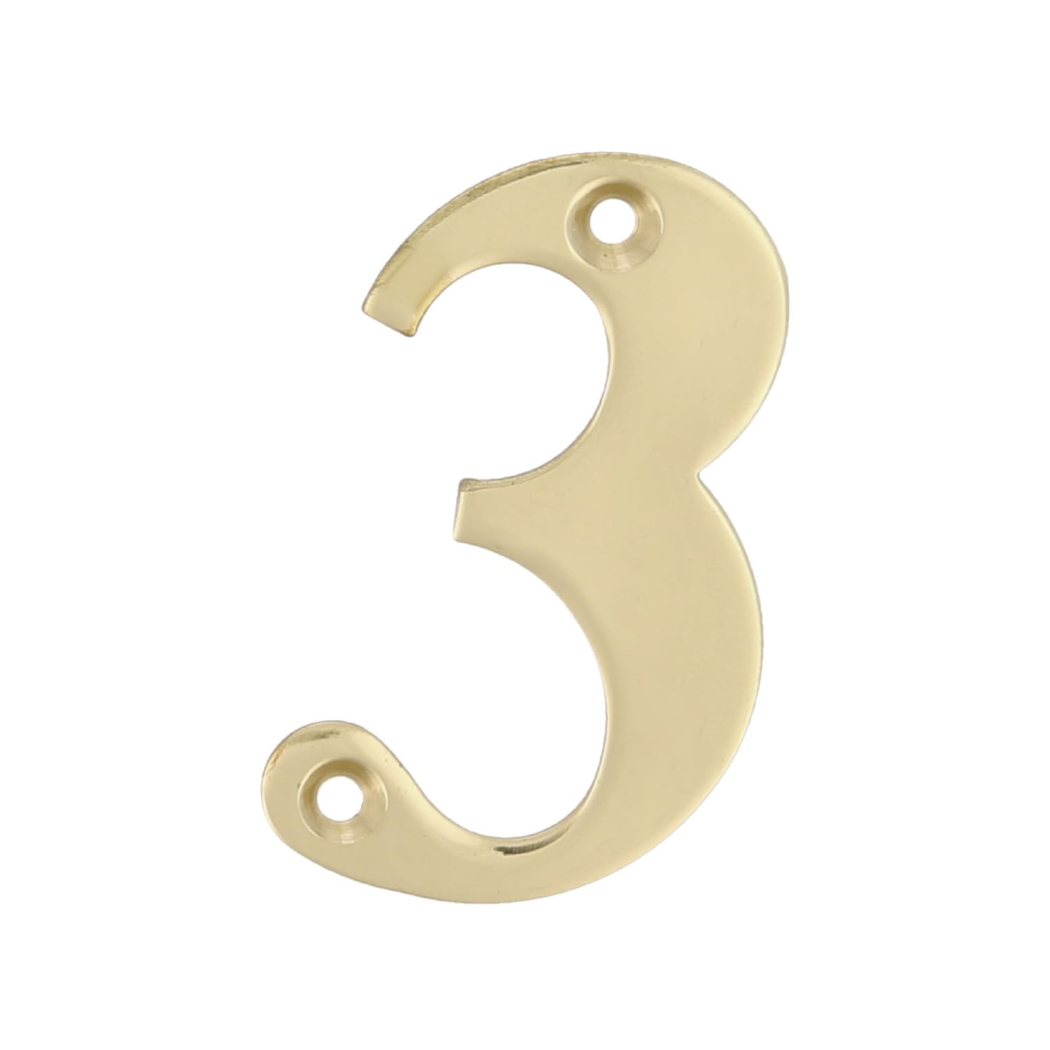 Amig Number 3 Polished Brass Interior and Exterior Screw Hole 100mm for Portals, Walls or House Faces, Gold Finish