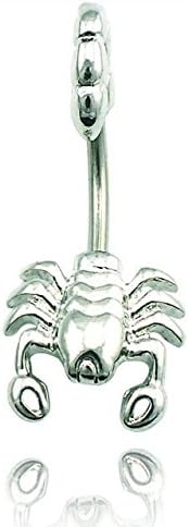New Fashion Scorpion Belly Ring Dangle Jewelled Navel Body Jewelry 14G Surgical Steel