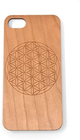 Wooden iPhone 7 Case with Flower of Life Sacred Geometry Design (Cherry)