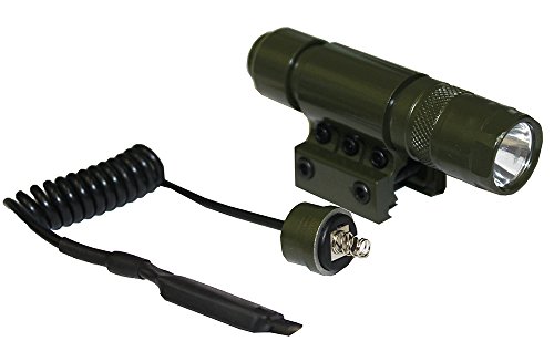 Ultimate Arms Gear OD Olive Drab Green 90+ Lumens Military Flashlight CREE LED Light Kit+Mount,Switch, Tail Cap, Batteries-Saiga Rifle & Shotgun For Weaver/Picatinny Rail
