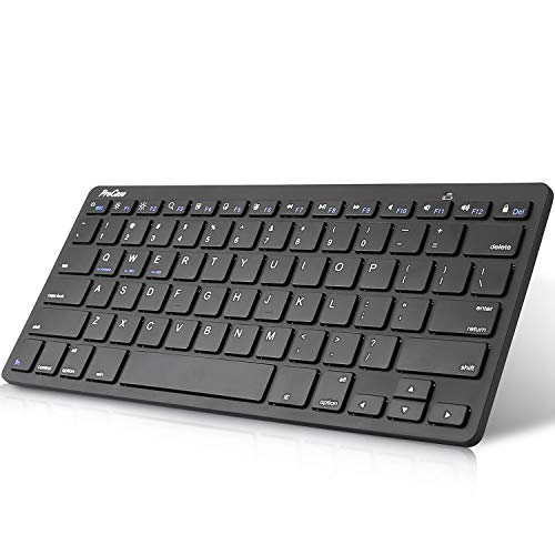 ProCase Wireless Keyboard for iPad Android Windows Tablets Smartphone, Mini Small Slim Compact Portable Keyboard for iPhone iPad iMac Cellphone Surface Laptop Smart TV (Battery Operate)