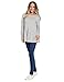ZXZY Women Pleated Frill Hem Round Neck Long Sleeve Stripe Shirt Tops Blouse Tee