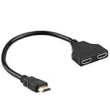 HDMI Splitter Converter, 1080P HDMI Male to 2 HDMI Female 1 in 2 out Splitter Adapter Converter(Black)