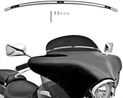 Rusty Free Deep Cut Beveled Windshield Trim For Harley Touring FLHT FLHX 2014-2016 (Chrome)