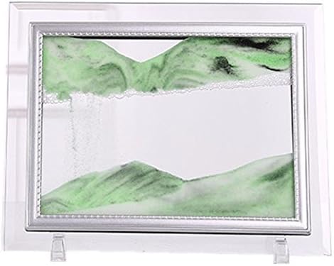 Yuanlar Deep Sea Moving Sand Art Picture Sandscapes in Motion Office Desktop Art Decor Toys (Green, 5'‘x7'')