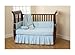 American Baby Company 100% Natural Cotton Percale Ruffled Crib Skirt, Blue, 52