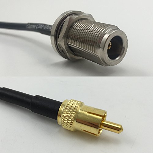 6 inch RGU178 N FEMALE BULKHEAD to RCA MALE Pigtail Jumper RF coaxial cable 50ohm High Quality Quick USA Shipping