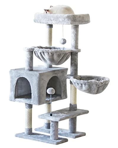 CAT Cat Tree Condo with Sisal Scratching Post Grey