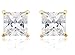 Goldtone with Clear Cz Square Magnetic Stud Earrings - 4mm to 12mm Available (86-X7O9-Q8TV)