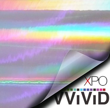 VViViD Silver Holographic Chrome Vinyl Wrap Rainbow Finish Roll DIY Air-Release Adhesive Film (2