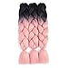SONNET Kanekalon Braiding Hair 3bundles/lot 300g Ombre Jumbo Braiding Hair Synthetic Crochet Braiding Hair 24 Inch with Free Gift(Black/Gray-Pink)