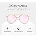 Fashion Aviator Metal and PC Frame Sunglasses pink sunglasses WELMADE CHEX (PINK, PINK)
