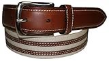 IZOD Mens Canvas & Leather Inlay Belt