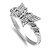 VE-01038 Sterling Silver Butterfly Band Ring (9)