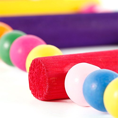 LESYPET Colorful Ladder Bird Toy, Flexible Ladders Wooden Rainbow Bridge for Parrots Pet Trainning 8-Step