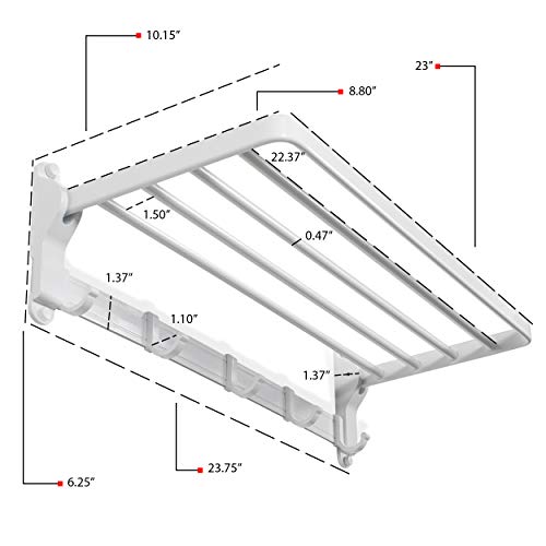 brightmaison Clothes Drying Rack Wall Mounted Folding Adjustable