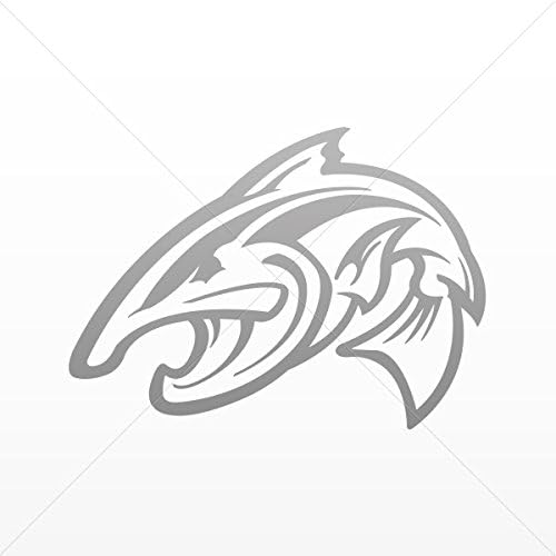 Decal Sticker Salmon Fishing Decoration Bike Motorbike Bicyc Gray (4 X 2.89 Inches)