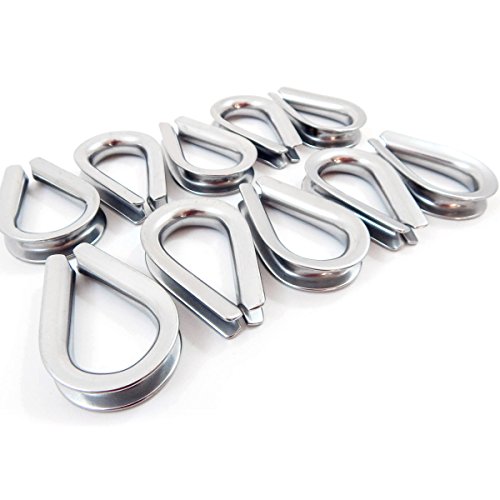 Red Hound Auto 10 - Stainless Steel Wire Rope Cable Thimbles 5/16" - 8mm Premium