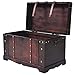 BLUECC Vintage Wood Treasure Chest Storage Trunk Brown 26