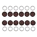 Tiparts 12 Pcs Wooden Keychain Trays Kit Cabochon Pendant Blanks with Keyrings (Inner Diameter:30mm, Wooden)