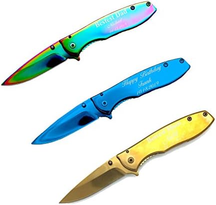 Customized Gift For Fathers day Mirror Finished Aluminum Handle Folding Knife 4"