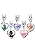 Housweety 20PC Mixed Glass Heart Dangle Beads Fit Charm Bracelets