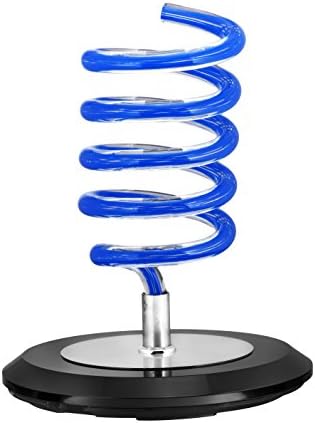 Hair Dryer Holder - Modern Acrylic Spiral Spring Design, Heavy Duty Base, Convenient, Stylish and Easy to Use. (Blue)