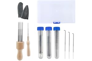 CATOPIA Wool Felting Needles, Wool Felting Tools, Wool Felting Supplies, Poking Needle Storage Box, Needle Box. Including 1 Premium Three-Needle Pen with 3 Needles and 30Pcs Needles in 3 Sizes.