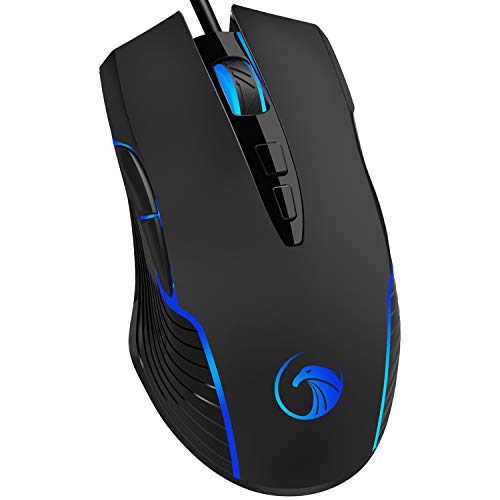 NPET M70 Wired Gaming Mouse, 7200 DPI, 7 Programmable Buttons, LED
