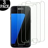[3 - Pack] Galaxy S7 Tempered Glass Screen Protector, 9H Hardness,Bubble Free [Ultra-Clear] [Scratch Proof] [Case Friendly] Screen Protector Compatible Samsung Galaxy S7
