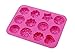niceeshop(TM) 12 Cavity Flowers Silicone Non Stick Cake Bread Mold Chocolate Jelly Candy Baking Mould+Free niceEshop Cable Tie