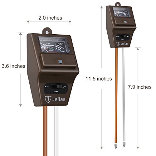 image for Jellas Soil Moisture Meter - 3 in 1 Soil Tester Kit Plant Moisture Sen
