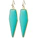 SUNYIK Women's Green Howlite Turquoise Healing Point Dangle Earrings