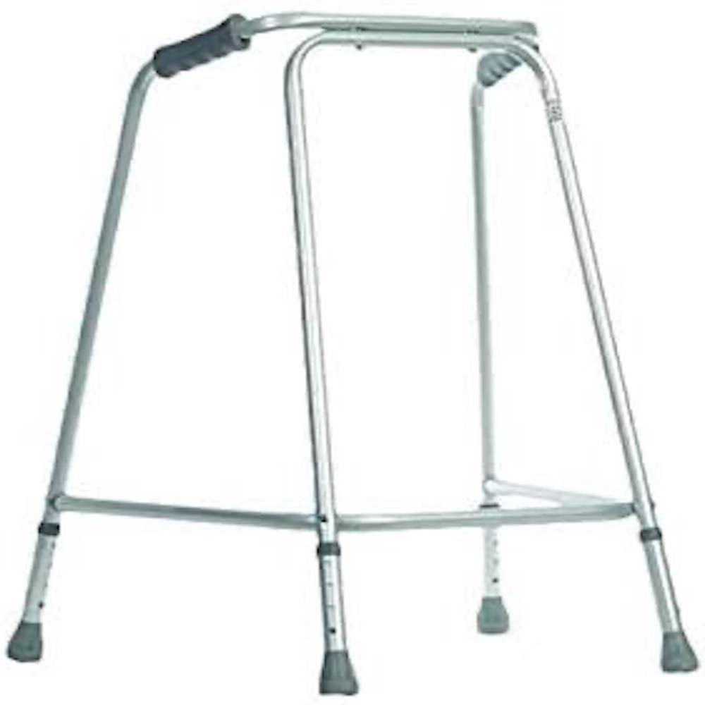 Aidapt Standard Extra Large Frame Adult Adjustable Height Aluminium Lightweight Walking Frame with Wheels and Anti Slip Ferrule Feet to Aid Stability and Confidence when Walking Aid