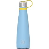 S'ip by S'well Stainless Steel Water Bottle - 15 Oz - Blue Sunshine - Double-Walled Vacuum-Insulated Keeps Drinks Cold for 24