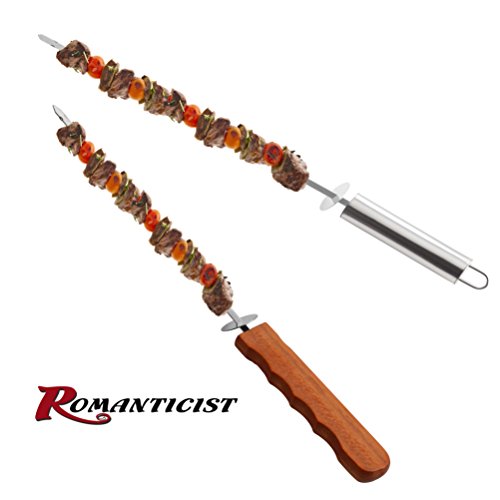 image for ROMANTICIST Barbecue Skewers Set - Stainless Steel Skewers Flat Metal 
