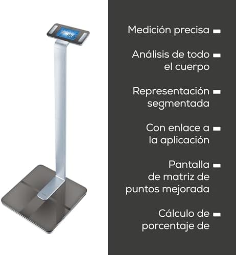 Balança de diagnóstico beurer bf 1000 superprecision, para análise de corpo inteiro com aplicativo, medição do percentual de gordura visceral, exibição separada de cada parte do corpo