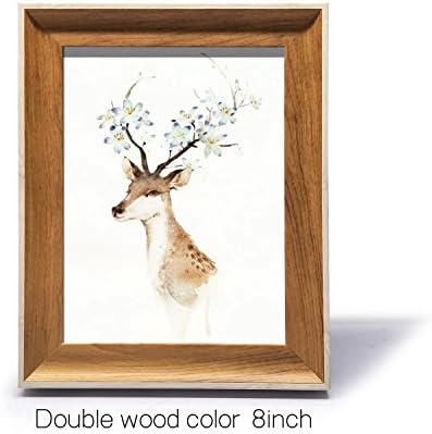JIANGKE Picture Frame Classic Photo Frames Portrait Frame Made of Solid Wood Resin High Definition Glass for Table Top Display or Wall Mounting (Walnut, 6" X8”)