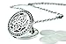 mEssentials Cubic Zirconia Flower Aromatherapy Essential Oil Diffuser Necklace Gift Set, Stainless Steel Locket Pendant with 24